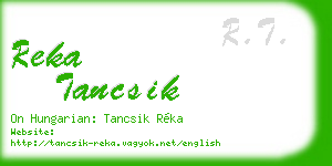 reka tancsik business card